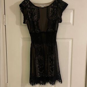 Pinky Black Mesh Detail Top